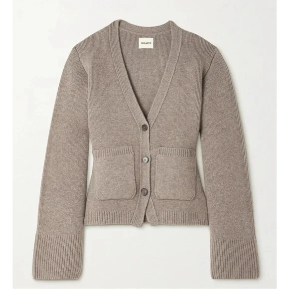 KHAITE NWT Scarlet Cashmere Cardigan Sweater Barley, size Medium - Picture 1 of 16